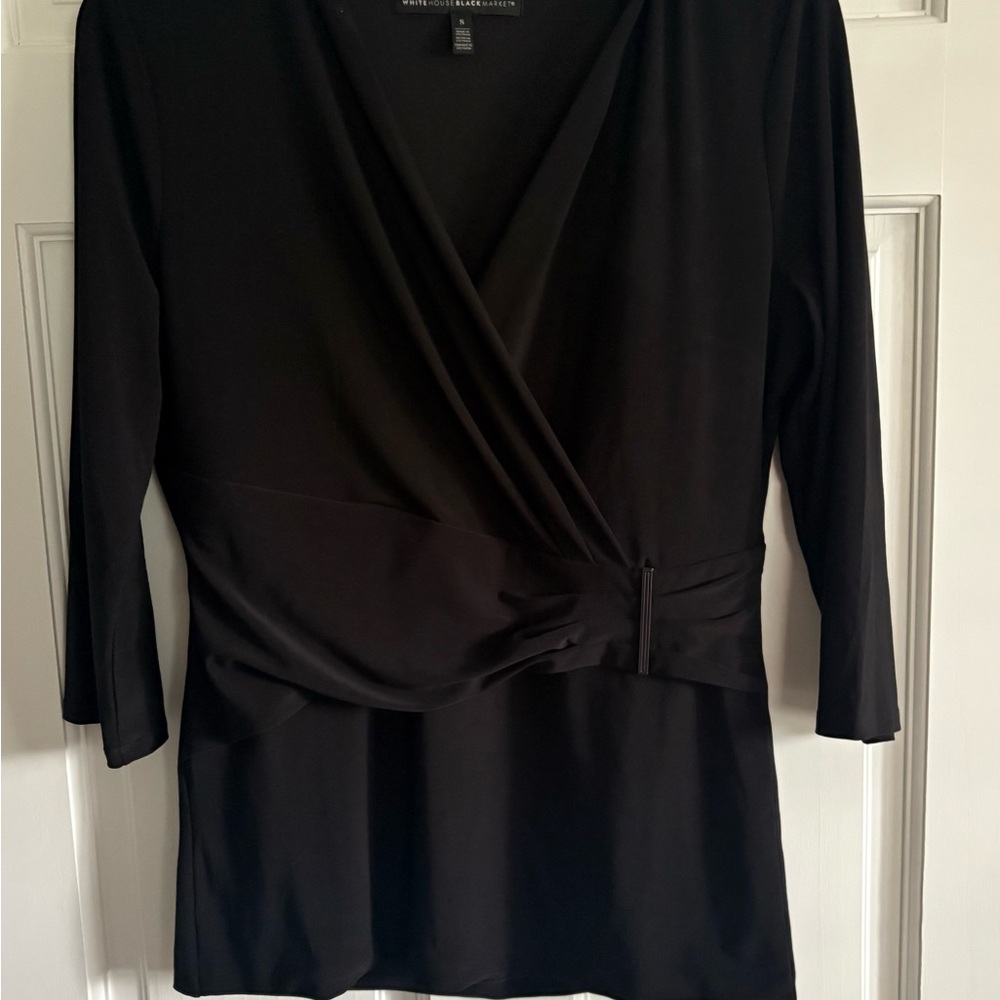 White House Black Market Elegant Black Blouse